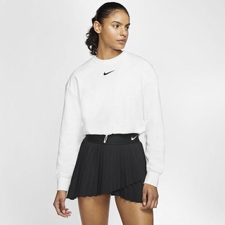 Hanorace Nike Sportswear Swoosh French Terry Crew Dama Albi Negrii | TVDI-04986